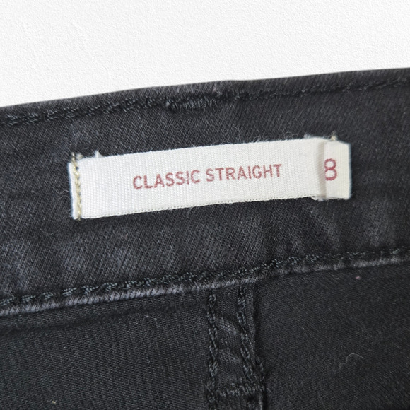 Levi's Black Classic Straight Mid Rise Black Label Straight Leg Jeans Size 18 S - Picture 4 of 10